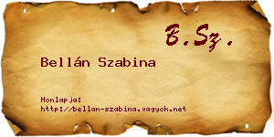 Bellán Szabina névjegykártya